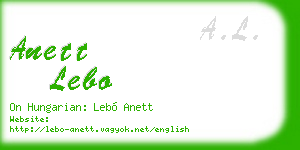 anett lebo business card